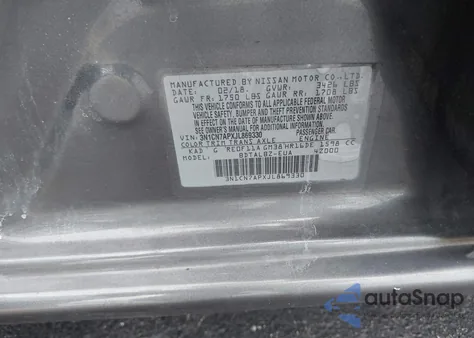 2018 Nissan Versa 1.6 Sv from USA, damaged, VIN 3N1CN7APXJL869330